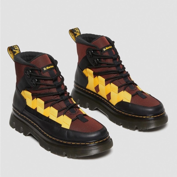 Dr. Martens Shoes - DR. Martens Boury Warmwair Contrast Casual Boots SZ 7 Black Burgundy